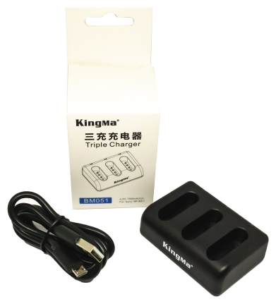 Зарядное устройство Kingma BM051, для 3х аккумуляторов Sony NP-BX1, USB