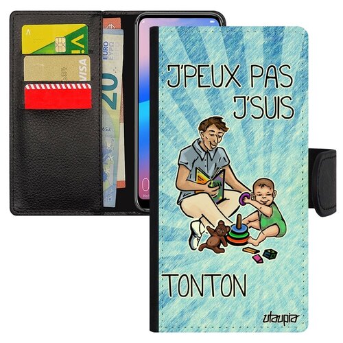 фото Чехол-книжка на смартфон хуавей p20 про уникальный дизайн не могу - стал дядей! юмор шутка utaupia