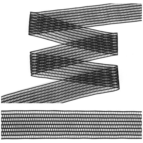 Резинка TBY декоративная арт. ET20.123001 шир. 3см цв. черный уп. 25м