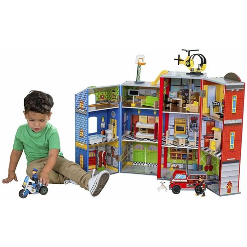 Конструтктор Police Station and Fire Rescue Wooden Playset