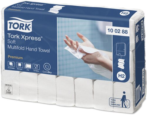 Полотенца бумажные TORK Xpress premium multifold 100288 21 шт. 110 лист., белый, без запаха 21.2 х 34 см