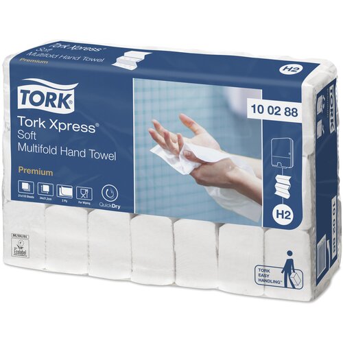 Полотенца бумажные TORK Xpress premium multifold 100288 21 шт. 110 лист., белый, без запаха 21.2 х 34 см полотенца бумажные папиа декор 2 шт 3 х слойные