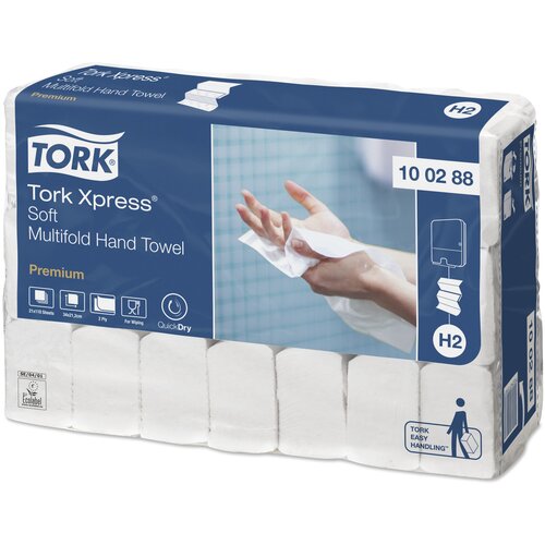 Полотенца бумажные TORK Xpress premium multifold 100288 21 шт. 110 лист., белый, без запаха 21.2 х 34 см