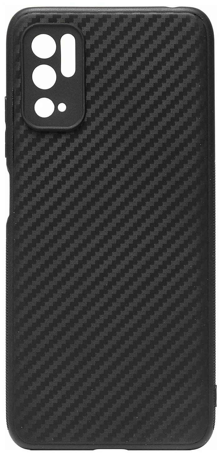 Чехол для Xiaomi Redmi Note 10T силиконовый карбон <черный>