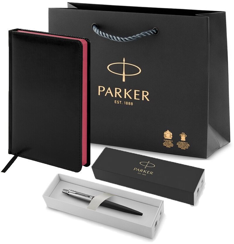 Подарочный набор Паркер: шариковая ручка черная Jotter и ежедневник
