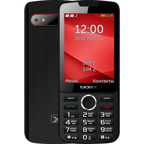 TeXet TM-308, черный мобильный телефон texet tm 308 черный красный