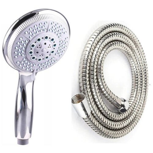 Душевой комплект и гарнитур для смесителя лейка большая 5-режимная с шлангом для душа 1,5 м