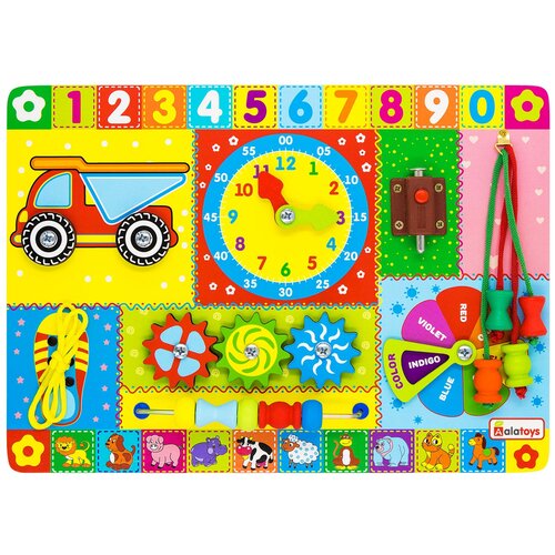 Развивающая игрушка Alatoys Numbers and Colors, разноцветный бизиборд alatoys smart colors and nubers