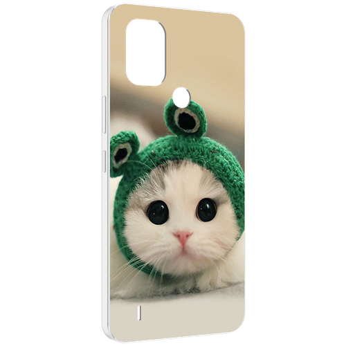 Чехол MyPads кот-лягушка детский для Nokia C31 задняя-панель-накладка-бампер