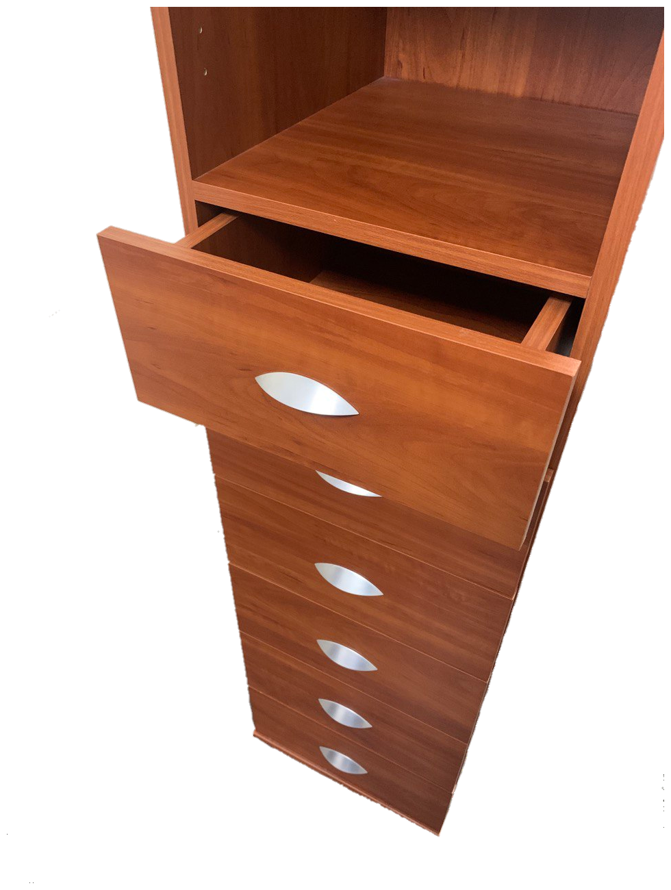 Шкаф-колонка закрытый с выдвижными ящиками и дверью яблоня 406х436х2222 (Т901/М+Т160/М1+ТД21) - фотография № 2