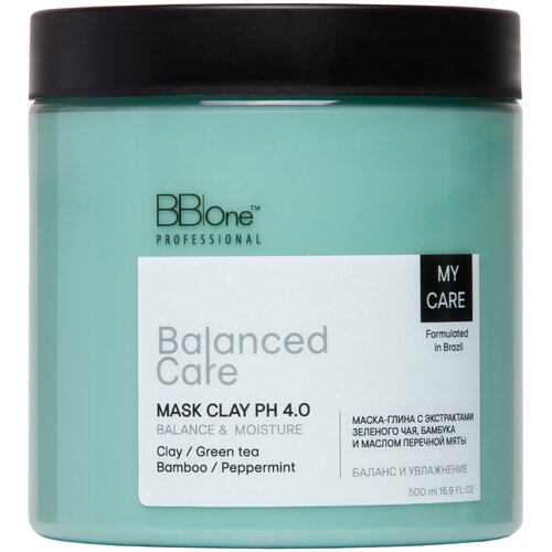 Маска-глина для волос Balanced Care Mask Clay Balance & Moisture уход за лицом gpkjw маска для лица с экстрактами листьев перечной мяты и зеленого чая успокаивающая