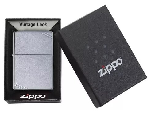 Зажигалка Zippo Replica с покрытием Street Chrome, латунь/сталь, серебристая, матовая, 36x12x56 мм, 267 - фотография № 3