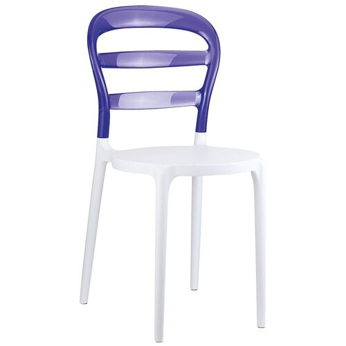 Стул пластиковый Siesta Contract Miss Bibi, белый, фиолетовый стул пластиковый reehouse miss bibi белый прозрачный