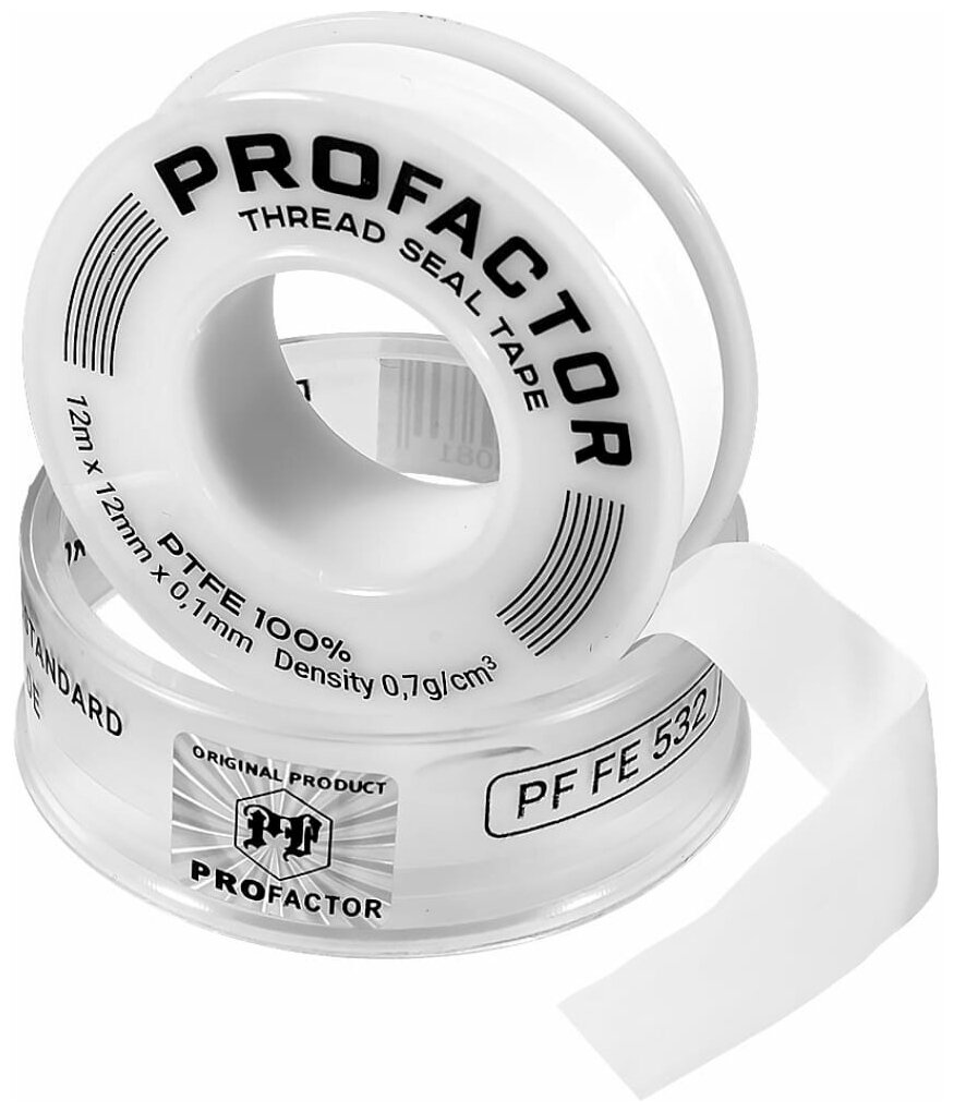 PROFACTOR ФУМ лента PF Professional белая ?55мм 12мм х 0,1мм х 12м PF FE 532