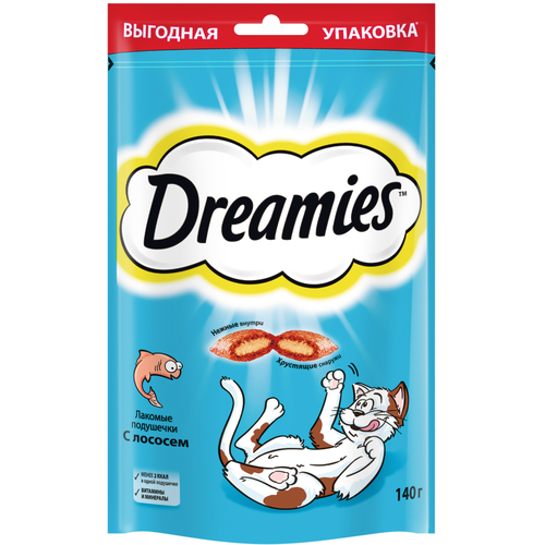 Лакомство для взрослых кошек Dreamies с лососем 140 г