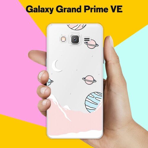 Силиконовый чехол на Samsung Galaxy Grand Prime VE Розовые горы / для Самсунг Галакси Гранд Прайм ВЕ Дуос