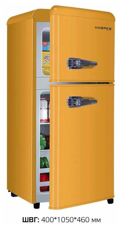 Двухкамерный холодильник HARPER HRF-T140M ORANGE - фотография № 2