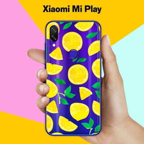 Силиконовый чехол на Xiaomi Mi Play Узор из лимонов / для Сяоми Ми Плей силиконовый чехол на xiaomi mi play акулы 10 для сяоми ми плей