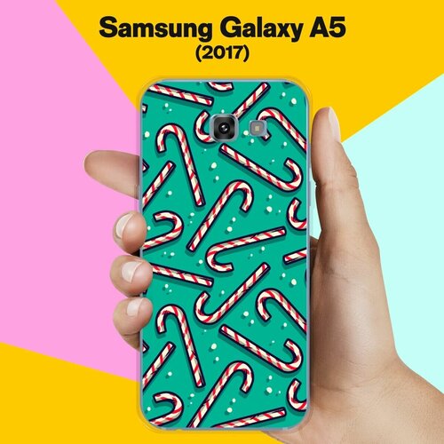 Силиконовый чехол на Samsung Galaxy A5 (2017) Новогодние сладости / для Самсунг Галакси А5 2017 жидкий чехол с блестками деда мороз в санках на samsung galaxy a5 2017 самсунг галакси а5 2017