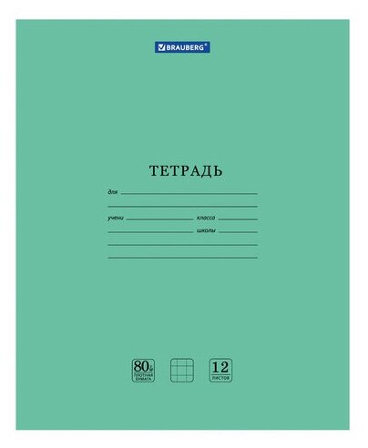 Тетрадь BRAUBERG "EXTRA" 12 л, клетка, плотная бумага 80 г/м2, обложка картон, 105706 - 10 шт.