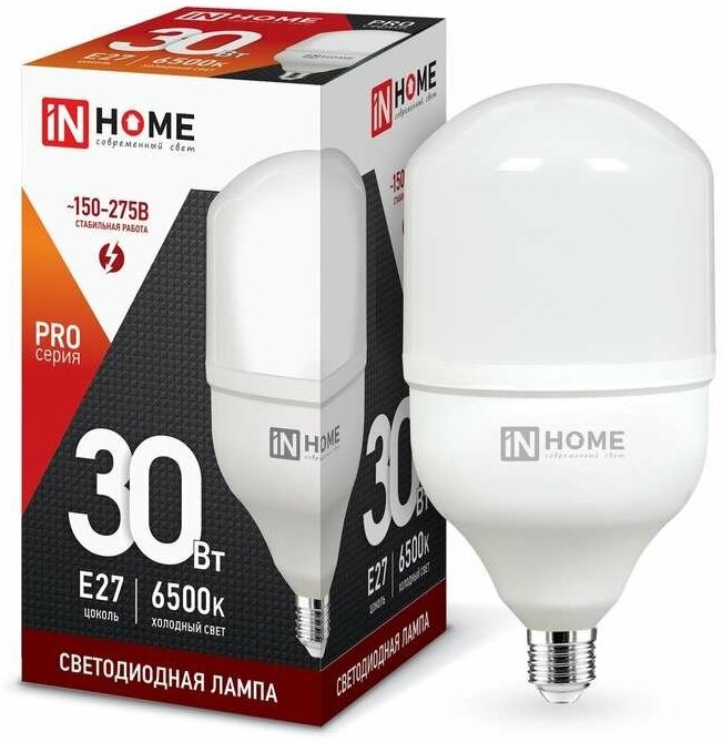 Лампа светодиодная LED-HP-PRO 30Вт 230В 6500К E27 2700лм IN HOME 4690612031088