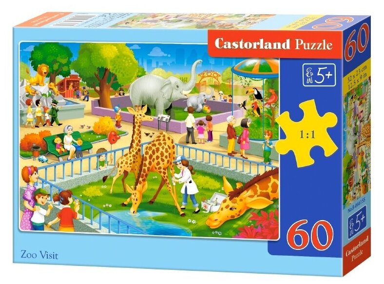 Пазлы 50-99 эл. (5-6 лет) Кастор Пазлы 60 MIDI Зоопарк