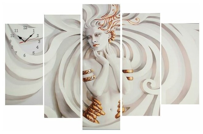 Сюжет Часы-картина настенные, модульные "Скульптура девушки", бесшумные, 80 х 140 см