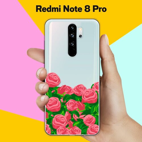 Силиконовый чехол Розы на Xiaomi Redmi Note 8 Pro силиконовый чехол розы на сером на xiaomi redmi note 13 pro сяоми редми нот 13 про