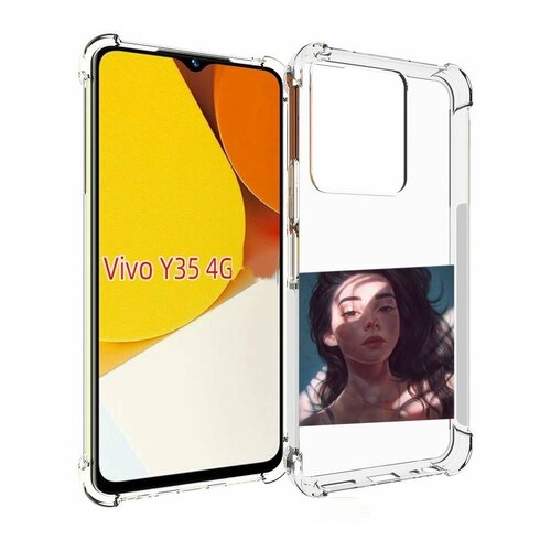 Чехол MyPads девушка-в-лучах женский для Vivo Y35 4G 2022 / Vivo Y22 задняя-панель-накладка-бампер