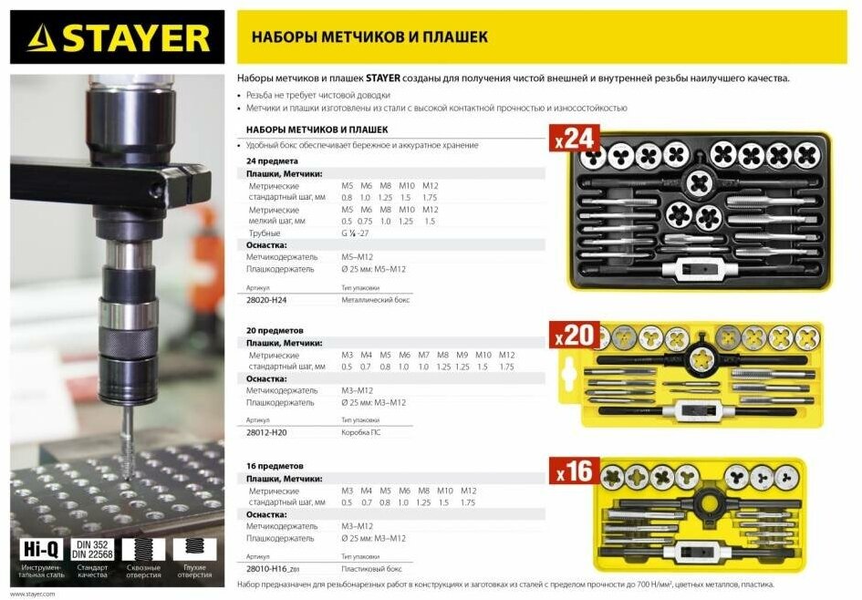 Набор метчиков и плашек STAYER 28020-H24 - фотография № 9