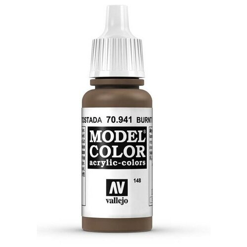 Краска Vallejo серии Model Color - Burnt Umber 17мл.