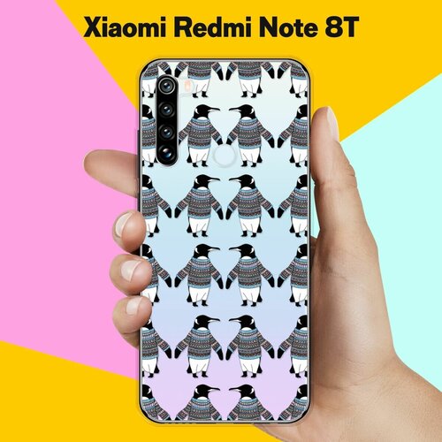 Силиконовый чехол на Xiaomi Redmi Note 8T Узор из пингвинов / для Сяоми Редми Ноут 8T силиконовый чехол узор из пингвинов на xiaomi redmi note 8t