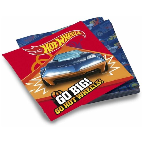 Праздничные салфетки Hot Wheels трехслойные 20 штук, 1 шт.