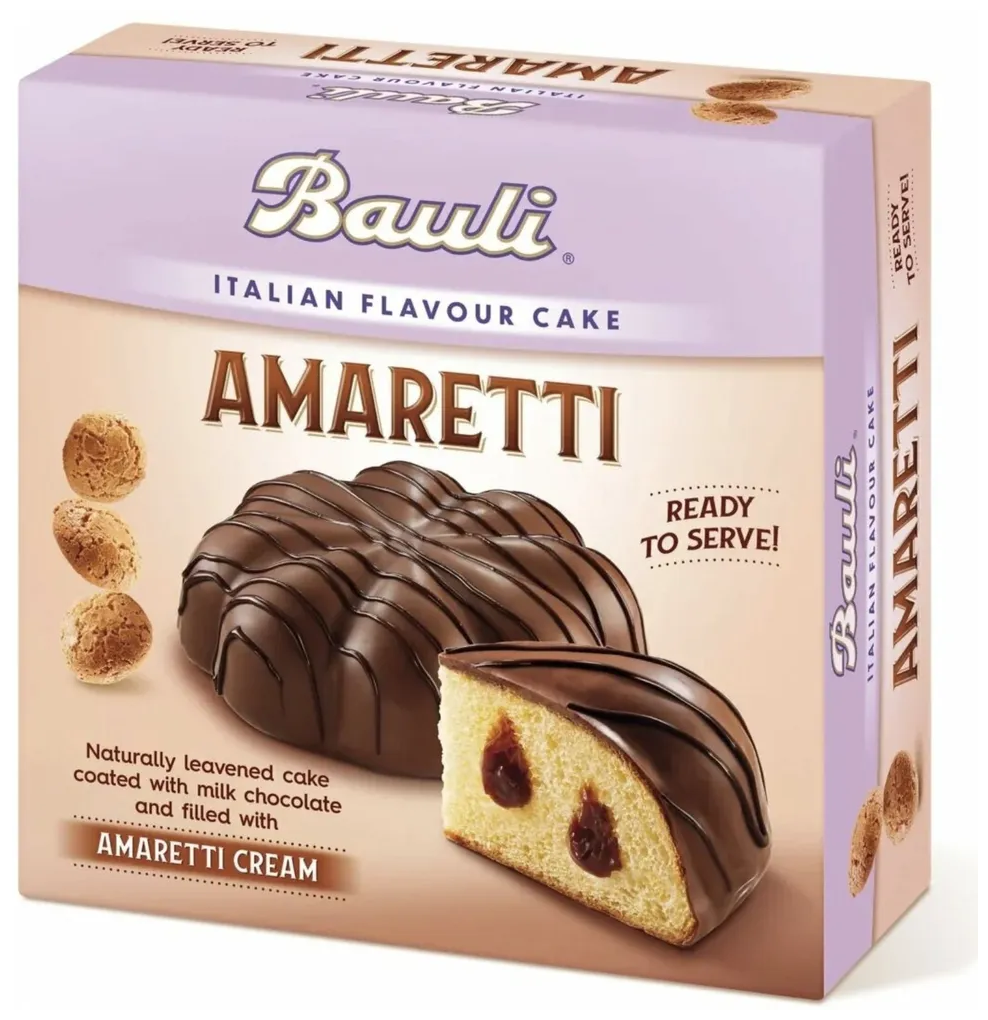 Кулич пасхальный Bauli (кекс) в шоколадной глазури с начинкой Amaretti, 450 г, Италия