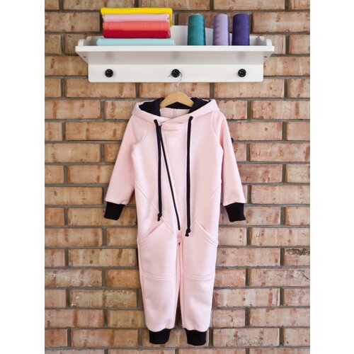 Комбинезон BabyMaya для девочек, футер, на молнии, карманы, размер 24/80, розовый