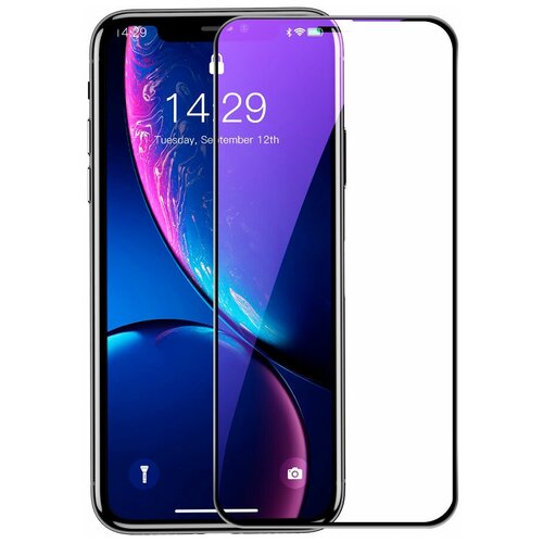 Защитное стекло для iPhone 11 Pro Max/XS Max Baseus Rigid-edge Curved-screen Anti-bluelight - Черное (SGAPIPH65-BJG01) 9h curved tempered glass for samsung galaxy s10 plus s10e 5g screen cover screen protector film