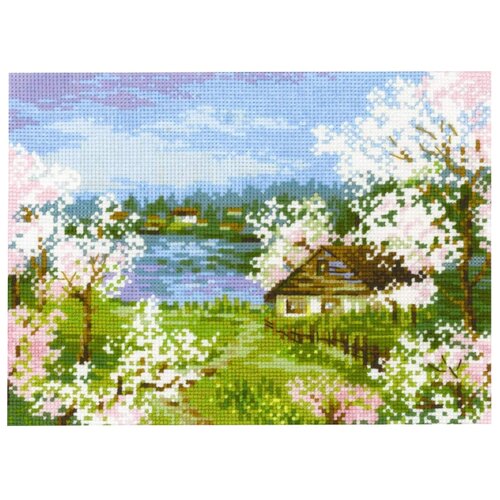 фото Риолис набор для вышивания "яблони в цветы" 24 х 18 см (1524)