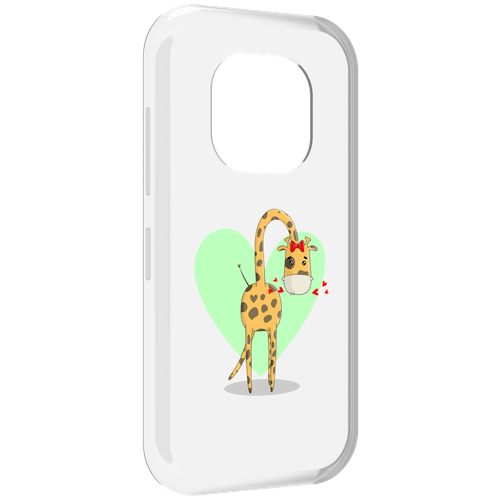 Чехол MyPads Влюбленный жираф 14 февраля для Doogee V20 задняя-панель-накладка-бампер