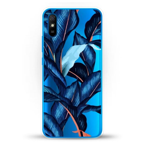 фото Силиконовый чехол синие листья на xiaomi redmi 9a andy & paul