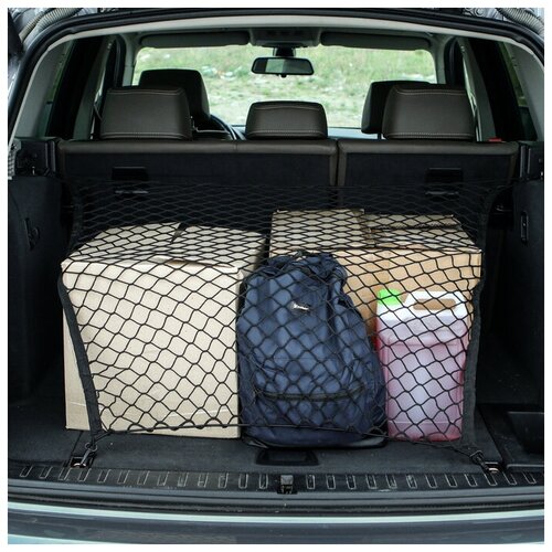 Сетка багажная 75х75 см 4 пластиковых крючка 1381₽