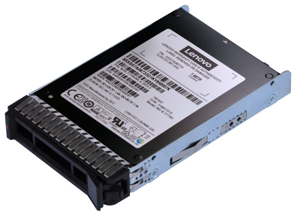 Lenovo ThinkSystem PM1643a Entry - SSD - 7.68 TB - Hot-Swap - 2.5" (6.4 cm) - SAS 12Gb/s - für ThinkAgile HX33XX Certified Node; MX3330-F Appliance; MX3331-F Certified Node