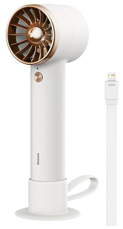 Настольный вентилятор Baseus Flyer Turbine Handheld Fan High Capacity (4000mAh) lightning Output Line White (ACFX010002) - фотография № 2