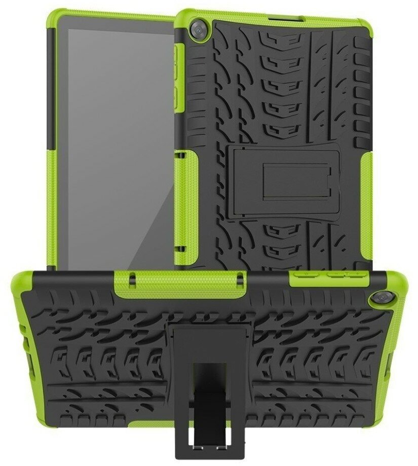 Чехол Hybrid Armor для Huawei MatePad T10 / T10s / C5e / C3 / Honor Pad X8 / X8 Lite / X6 (черный + зеленый)