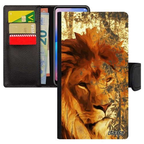 фото Чехол книжка на телефон iphone 8 plus, "лев" царь саванна utaupia