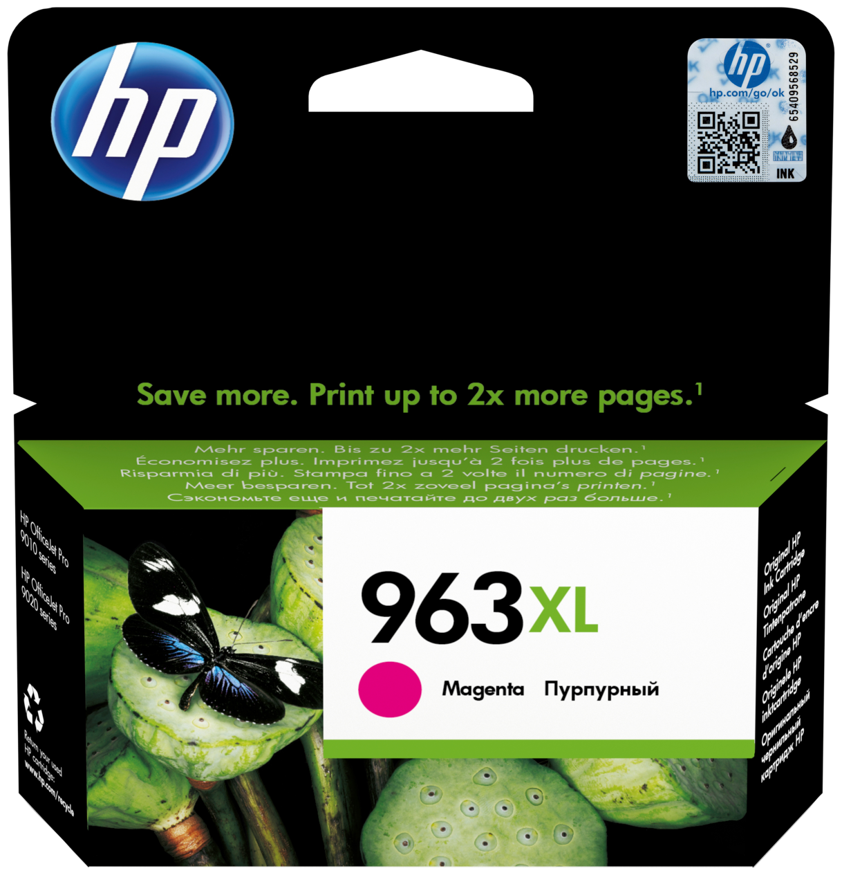 Картридж струйный HP 963 3JA28AE пурпурный (1600стр.) для HP OfficeJet Pro 901x/902x/HP