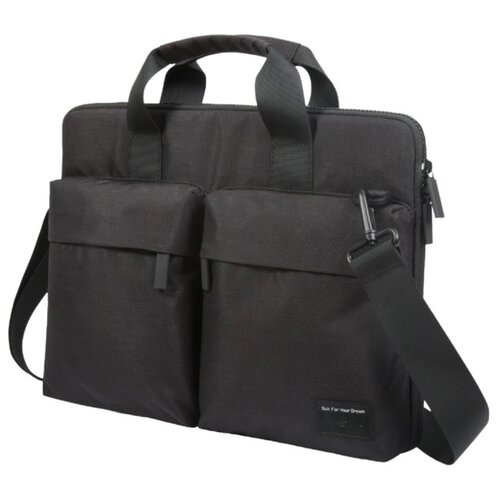 фото Сумка mypads q5119-1 из качественной импортной нейлоновой водонепроницаемой ткани для ноутбука 13.3 дюйма с двумя раздельными передними карманами и встроенным rfid модулем мужская женская черного цвета
