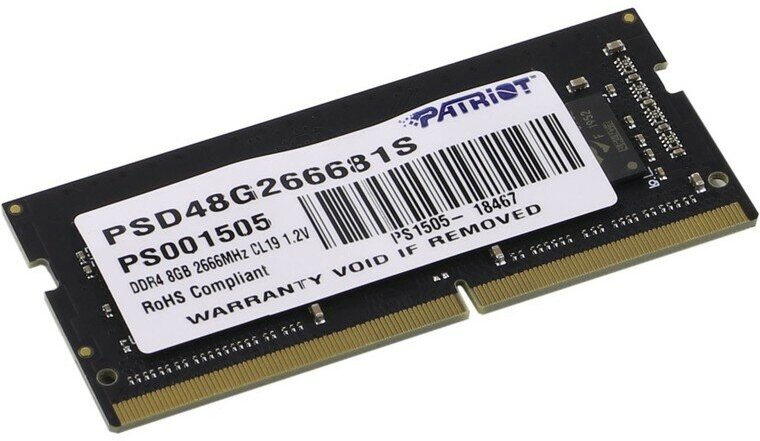 Память SODIMM DDR4 PC4-21300 Patriot PSD48G266681S, 8Гб, 1.2 В