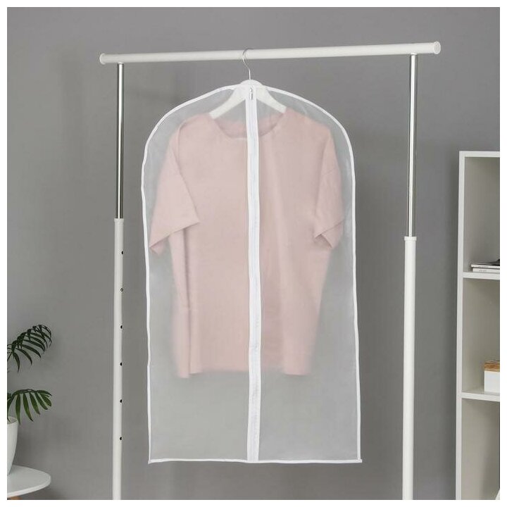Чехол для одежды плотный Доляна 60×100 см PEVA цвет белый