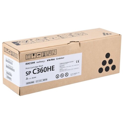 Картридж Ricoh SP C360HE Black, 7000 стр, черный картридж ricoh sp c360he черный sp c360dnw sp c360snw sp c360sfnw sp c361sfnw 7000 стр черный