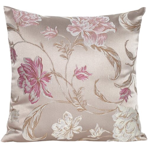 Подушка с чехлом 40*40 розовый + декоративная вышивка